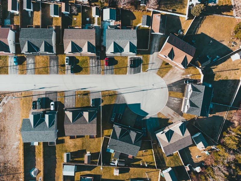 Residential street in Bowie, Maryland