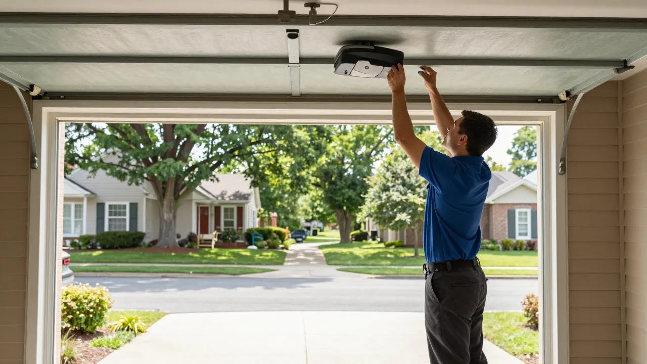Garage door opener installation at a split-level home in Columbia, MD — Eagle Garage Door