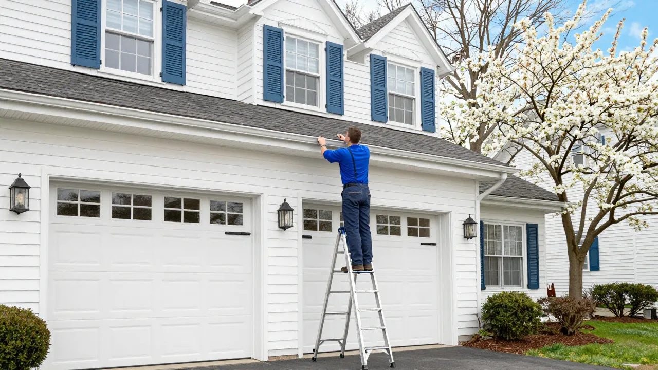 Garage door spring and track service on a Cape Cod home in Edmonston, MD — Eagle Garage Door