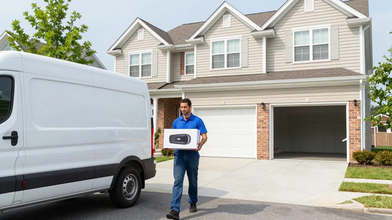 Garage door opener delivery to a subdivision home in Elkridge, MD — Eagle Garage Door