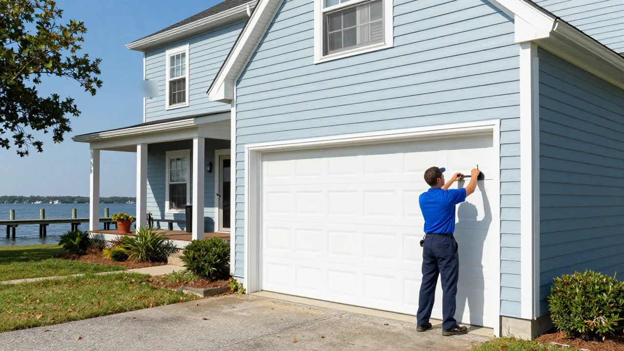 New garage door on a Chesapeake waterfront home in Glen Burnie, MD — Eagle Garage Door