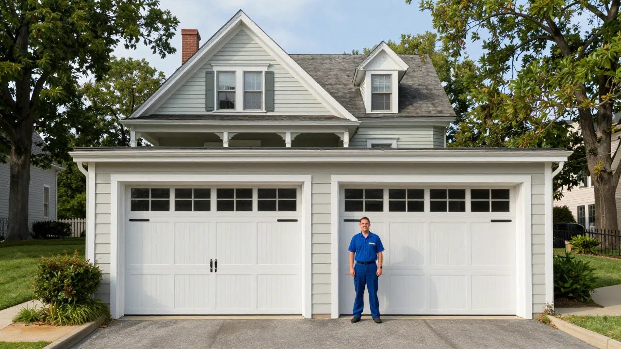 Carriage-house garage door on a historic Victorian home in Kensington, MD — Eagle Garage Door