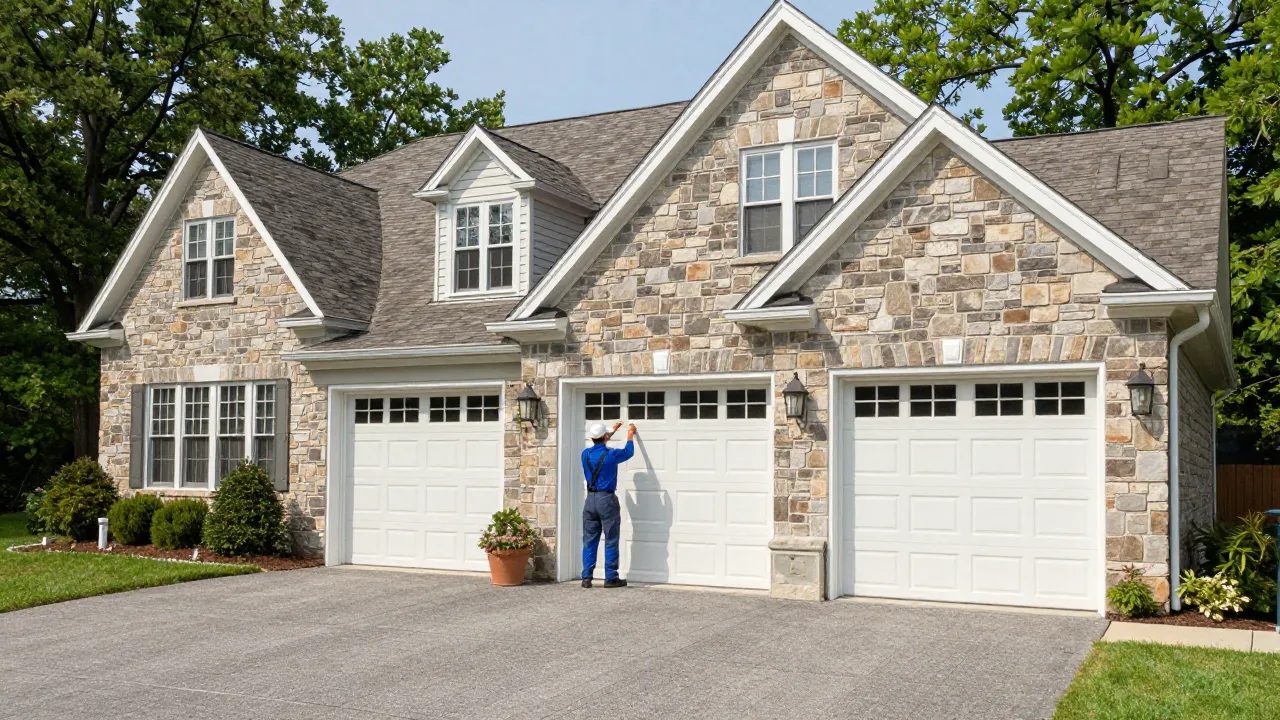 Three-car garage door installation on an estate home in North Bethesda, MD — Eagle Garage Door
