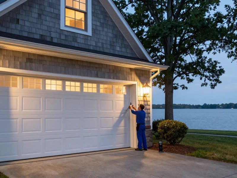 Corrosion-resistant garage door hardware for waterfront homes near Pasadena, MD